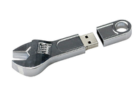 Silbrige Metall-64G 2,0 USB-Blitz-Antriebs-Schlüssel-Form mit gravieren Logo